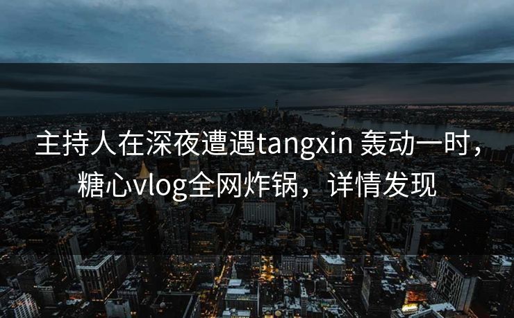 主持人在深夜遭遇tangxin 轰动一时,糖心vlog全网炸锅,详情发现